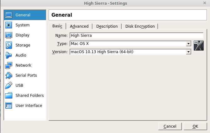 virtualbox set serial number for mac